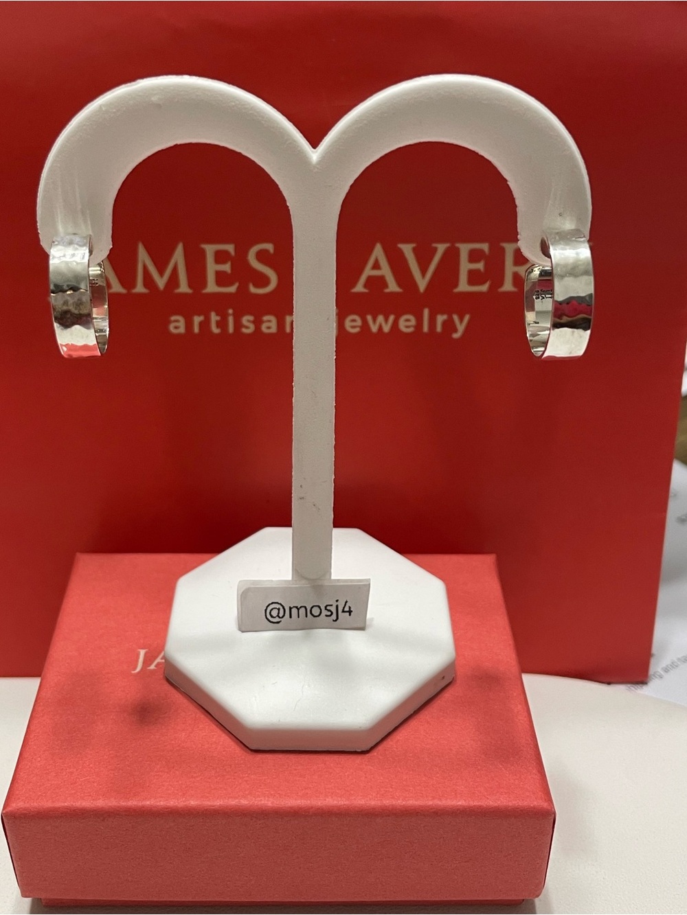 Retired James Avery Hammered Small Hoop Earrings